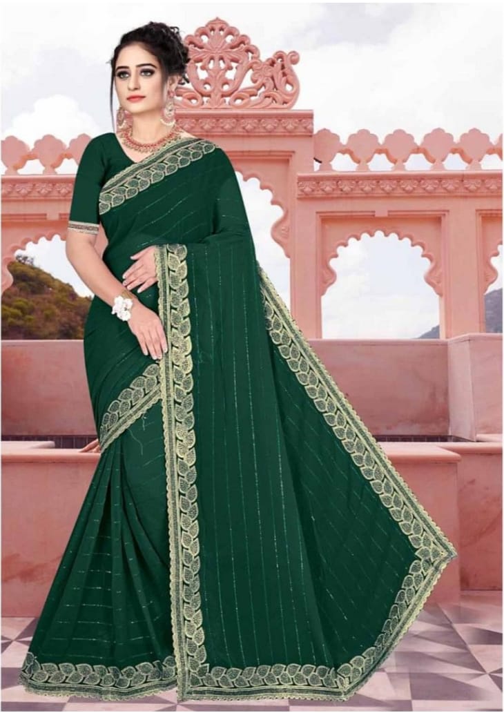 Eye-catching multicolor printed saree, ideal for casual and festive wear.