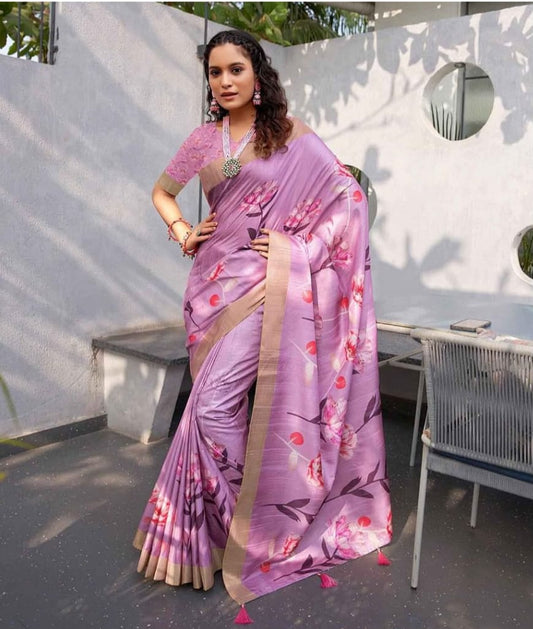  Authentic Kasavu saree from Kerala, featuring a white body with a golden border.