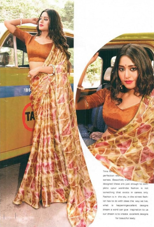 Blended silk cotton saree with softness and elegance, suitable for various occasions.