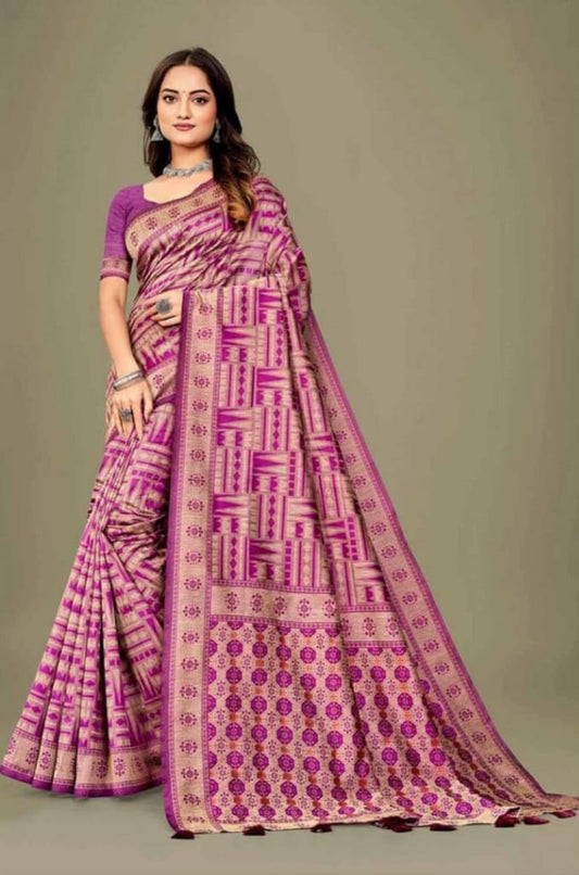 Elegant linen saree with a soft texture, perfect for workwear and casual occasions