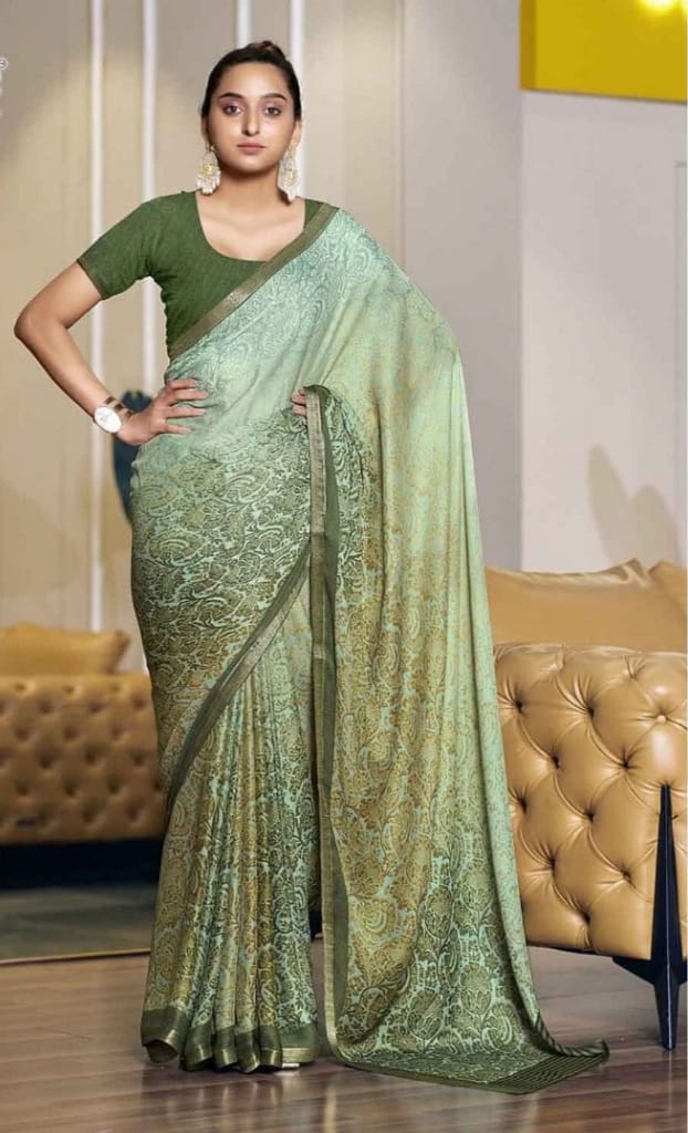 Rajasthani Leheriya saree with stunning wave-pattern prints in bright colors.