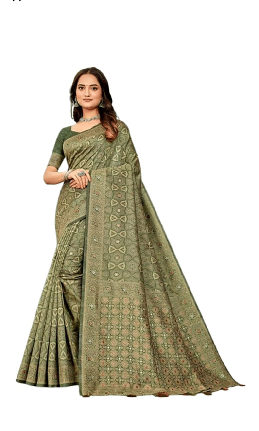 Traditional South cotton saree, lightweight and breathable, perfect for summer.