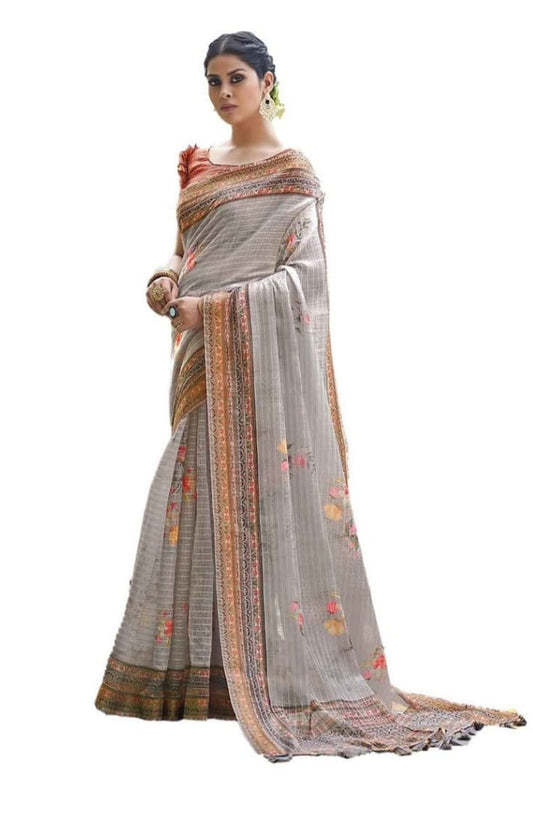 Traditional Bhagalpuri silk saree with a lightweight fabric and earthy, rustic charm.