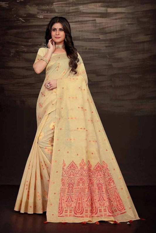 Stylish half & half saree with a unique dual-tone color combination and modern appeal.