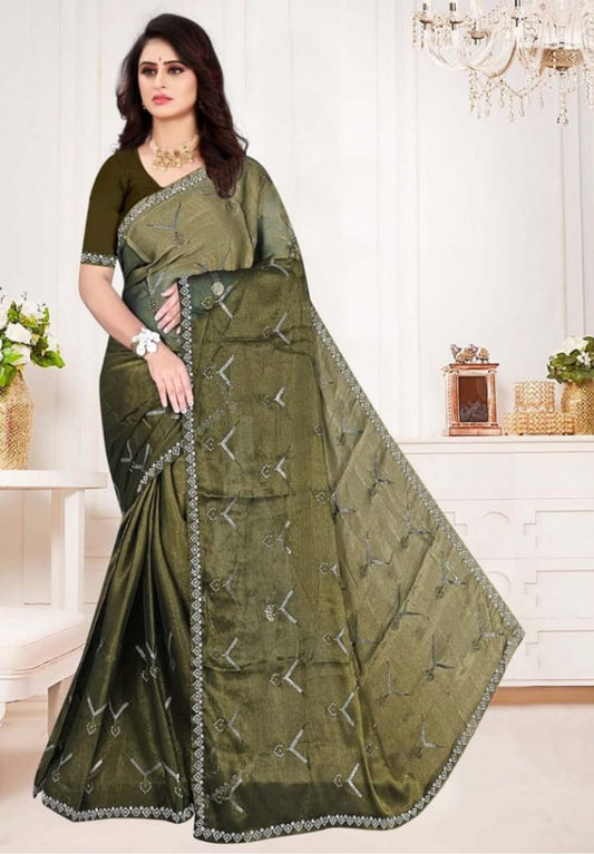 Traditional Bandhani saree with vibrant tie-dye prints, a heritage of Rajasthan and Gujarat.