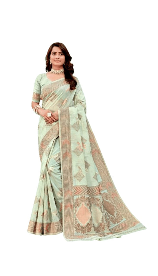 Premium organza saree with a sheer, delicate finish, perfect for elegant occasions.